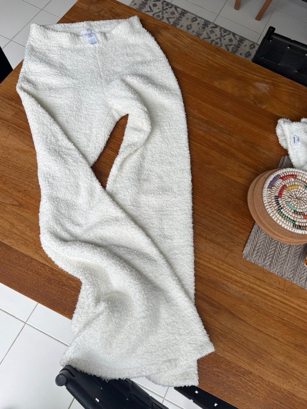 Garage Cream Plush Two-Piece Lounge Set - Picture 3 of 5